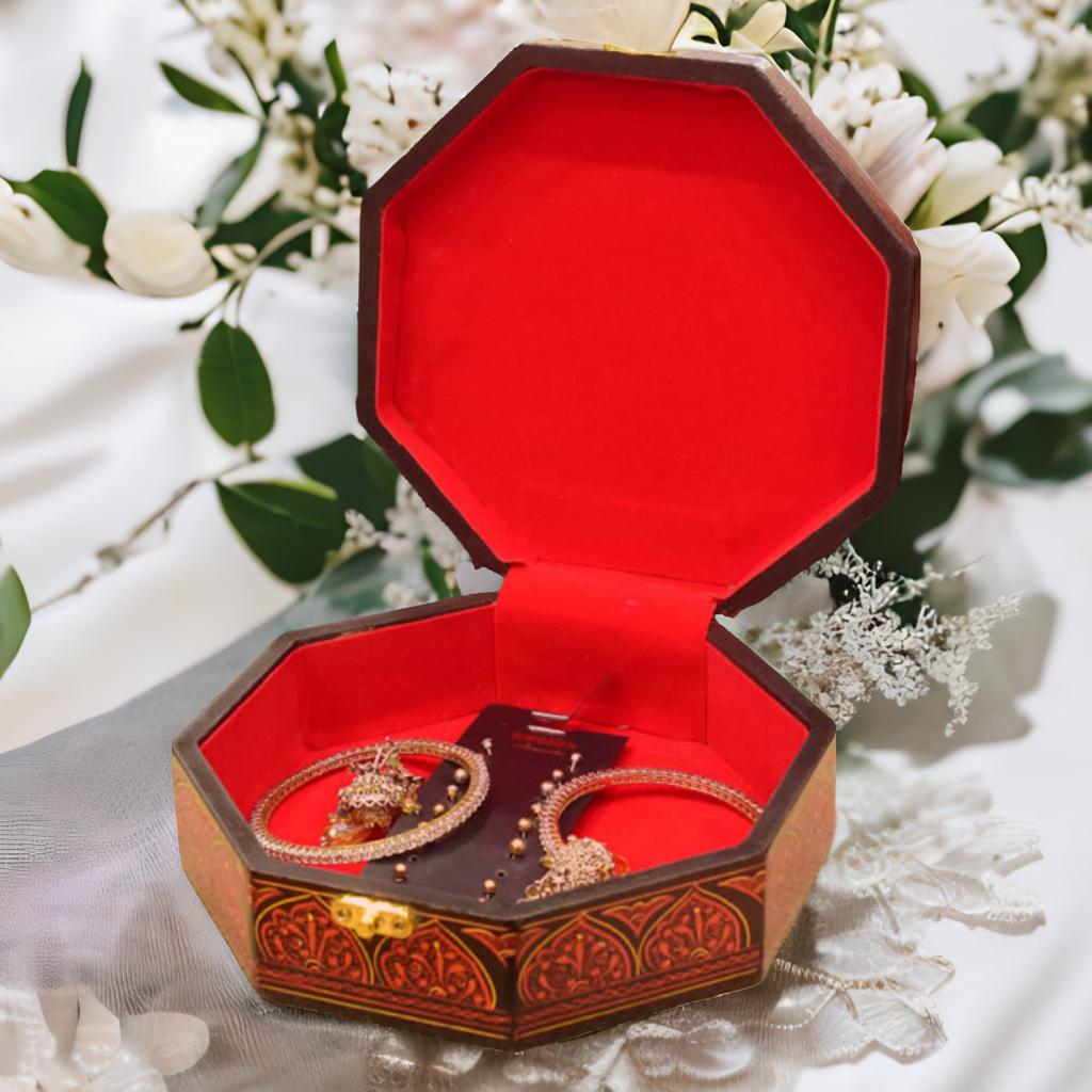 Wooden Jewellery Box With Art Work