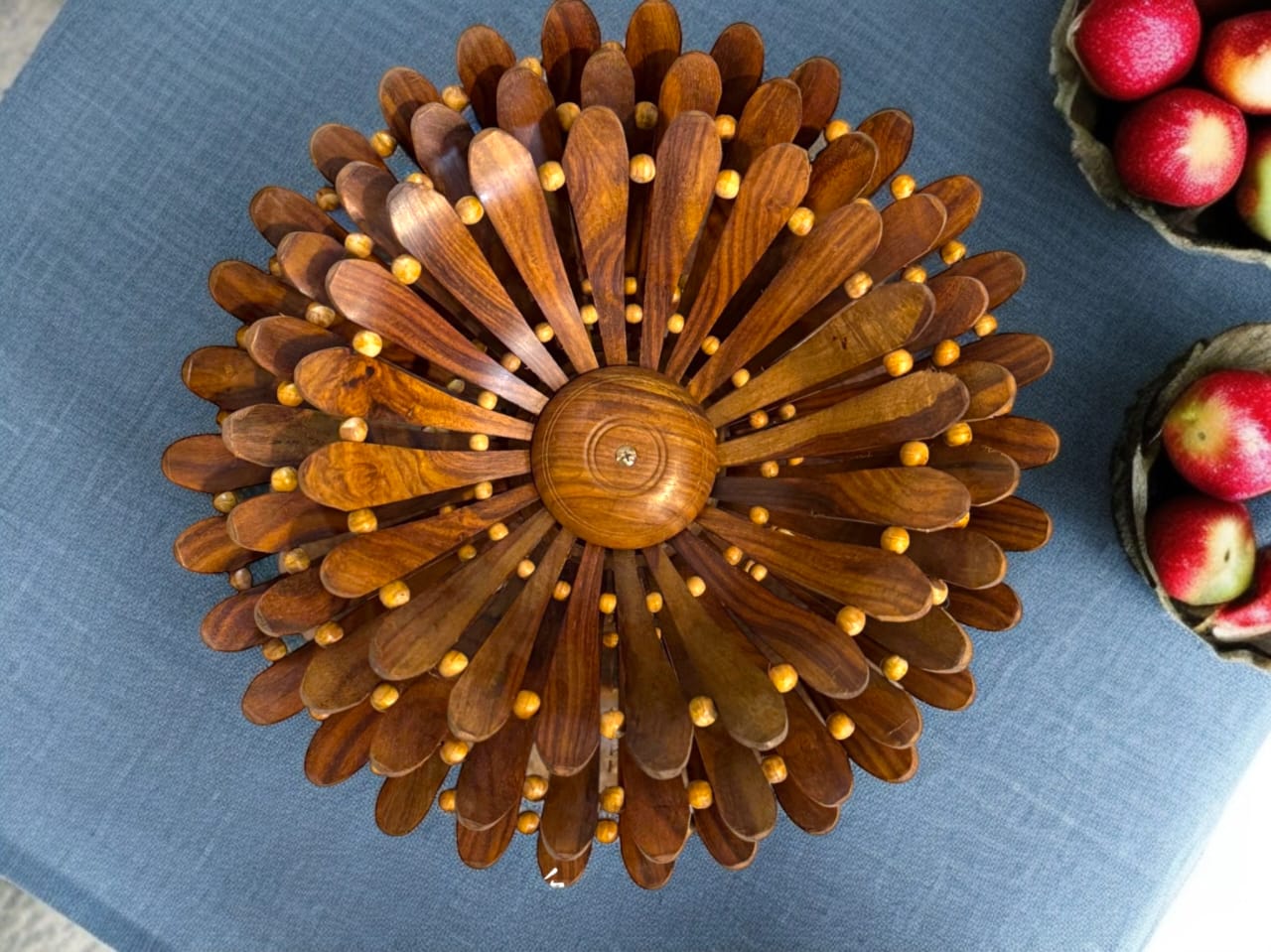 woood fruit basket set of 3(10,15,18) Inches