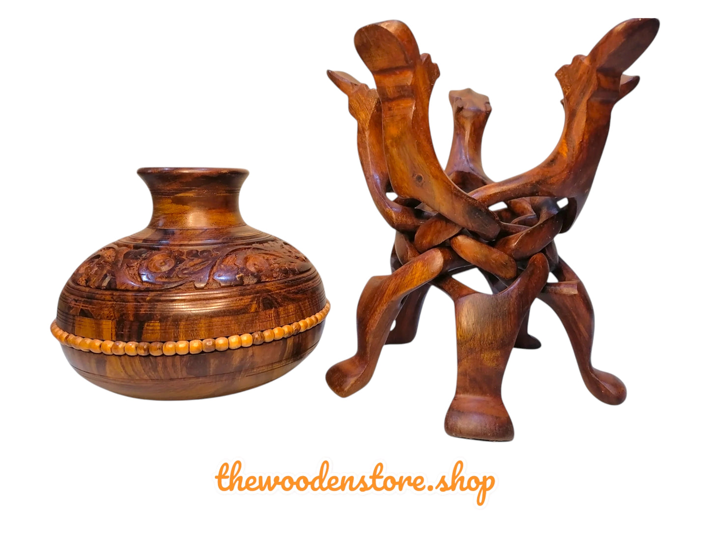 Decor Matka Made With Pure sheesham Wood( Size 24 Inches)