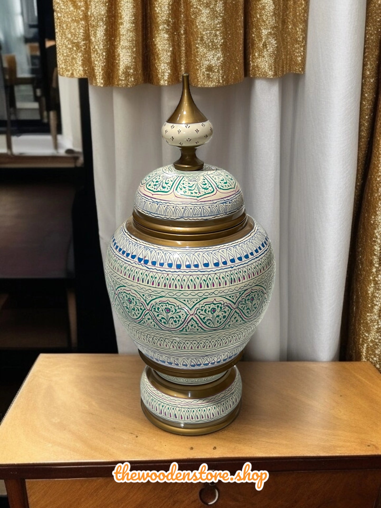 Wooden Decor Piece Made With Pure Sheesham With Art Work( 15 Height ,7 Width)
