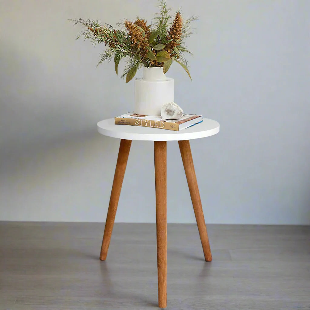 Side Table-Wooden Table-Coffee Table (Folding table with screwable legs)Round Shape