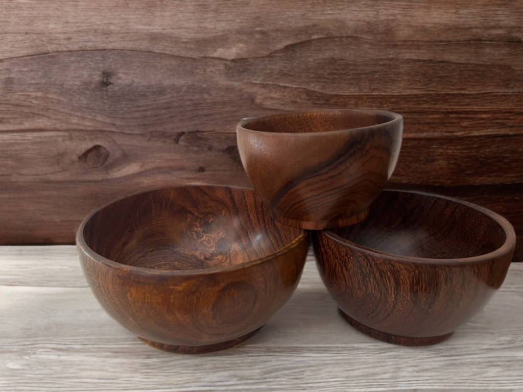 Wooden Bowls Set of 3 Pieces( 3.4.5 ) Inches