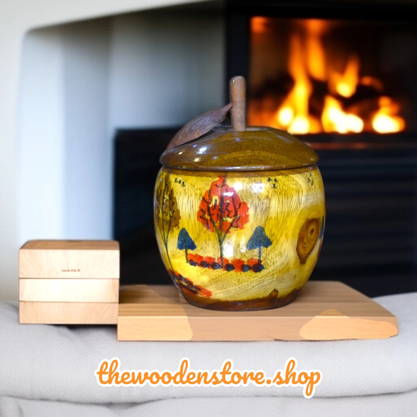 Wooden Handcrafted Sugar Pot