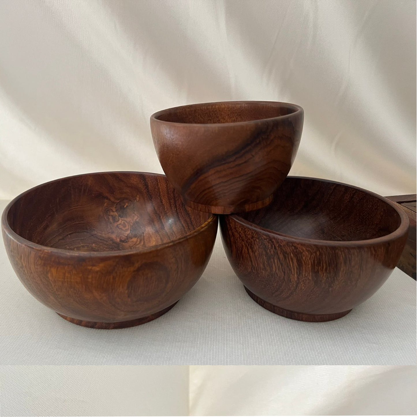 Wooden Bowls Set of 3 Pieces( 3.4.5 ) Inches