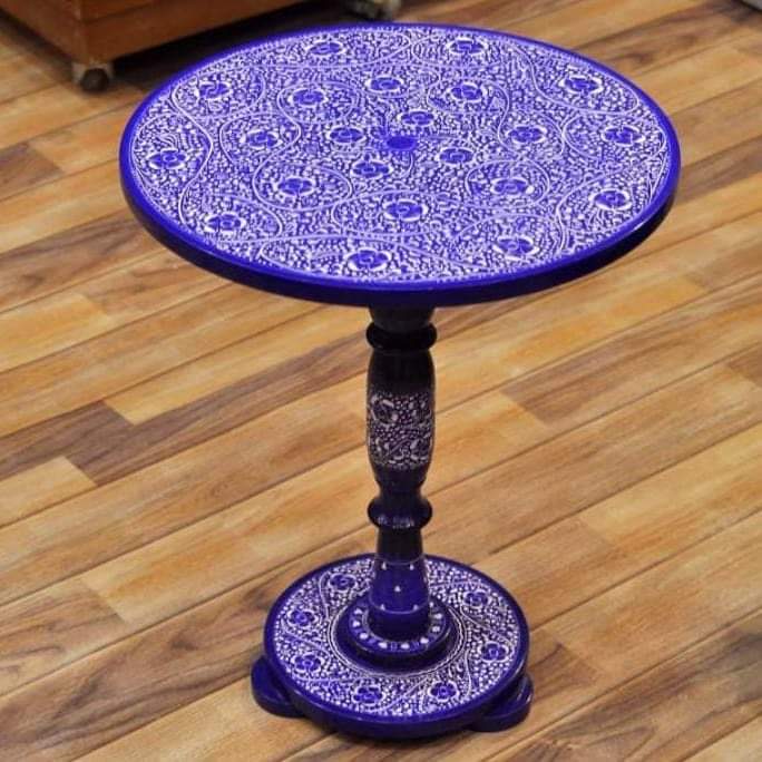 Wooden Coffee Table With Art Work(16 *16 ),(18*18) Inches
