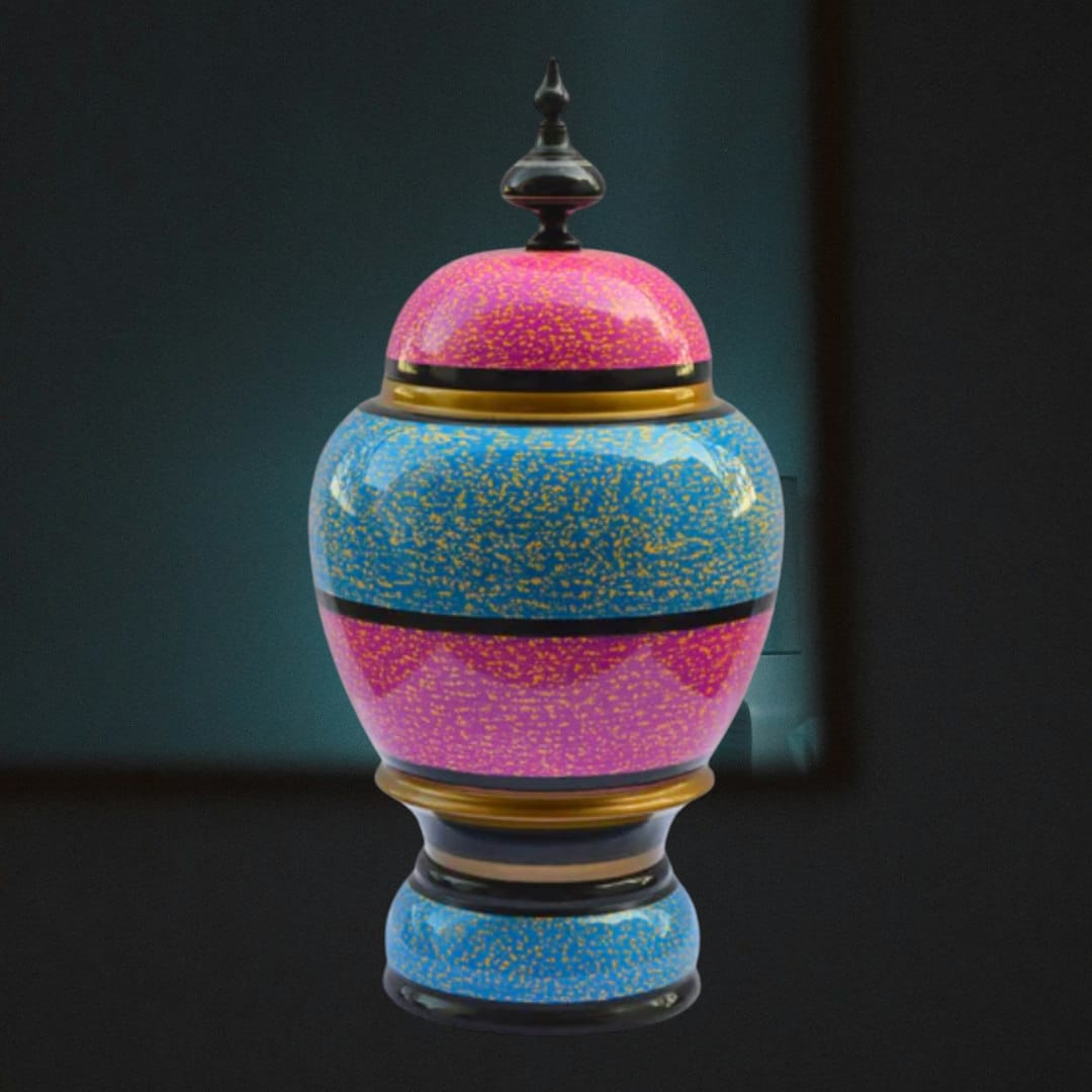 Premium Handcrafted Wooden Round Naqshi Art Candy Jar