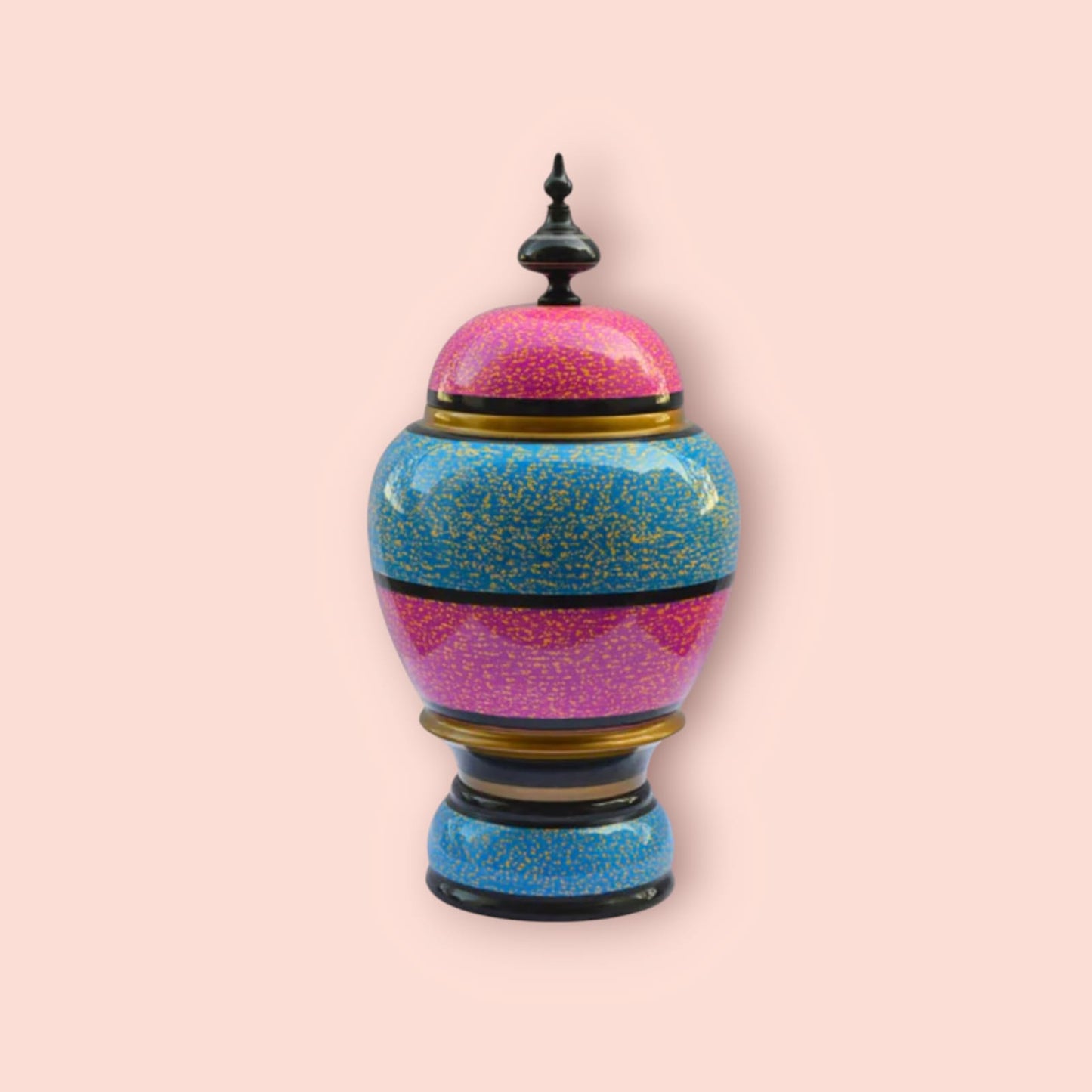 Premium Handcrafted Wooden Round Naqshi Art Candy Jar
