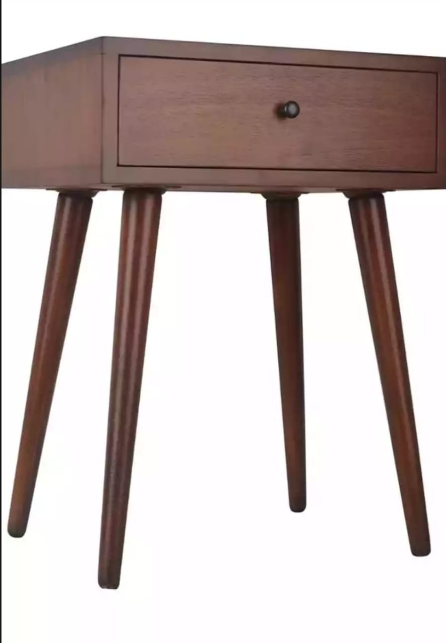 Decor Therapy Mid Century 1-Drawer Wood Side Accent Table ( Brown )