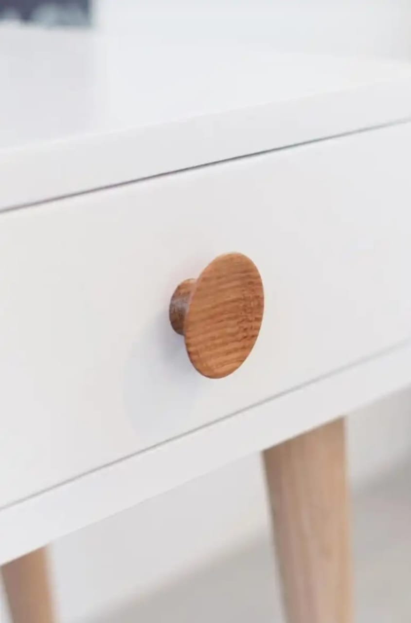 Decor Therapy Mid Century 1-Drawer Wood Side Accent Table ( White )