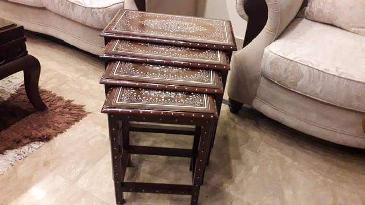 Table Nest Set 4 Pcs Inlay Work With plastic Work