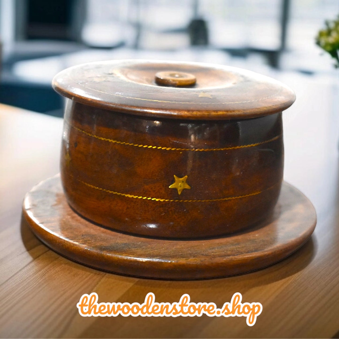 Wooden Handcrafted Sugarpot