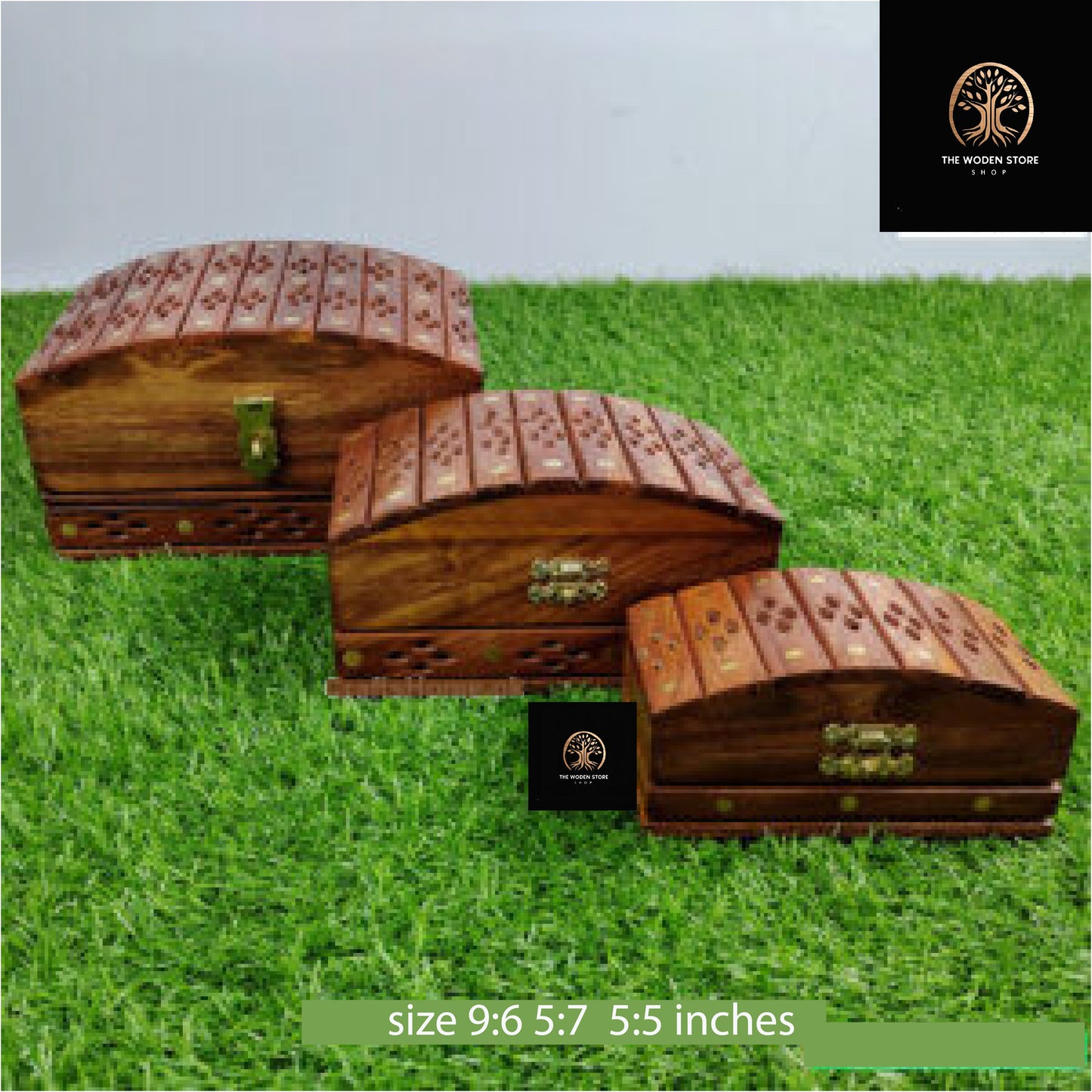 Wood Jewellery Box set of 3