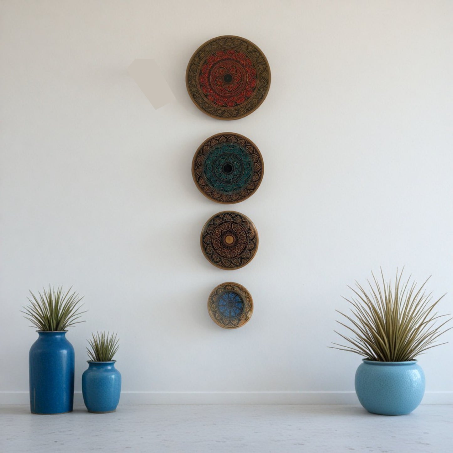 Wooden Wall Hanging Plates Set Of 4