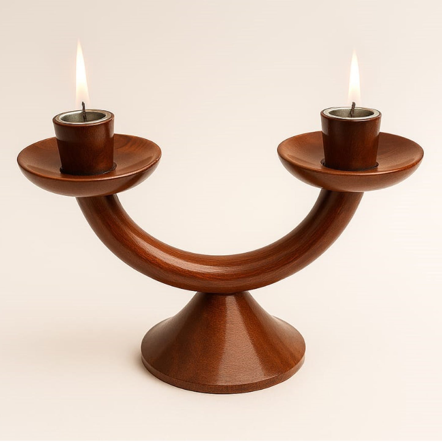 Handcrafted wooden candle stand