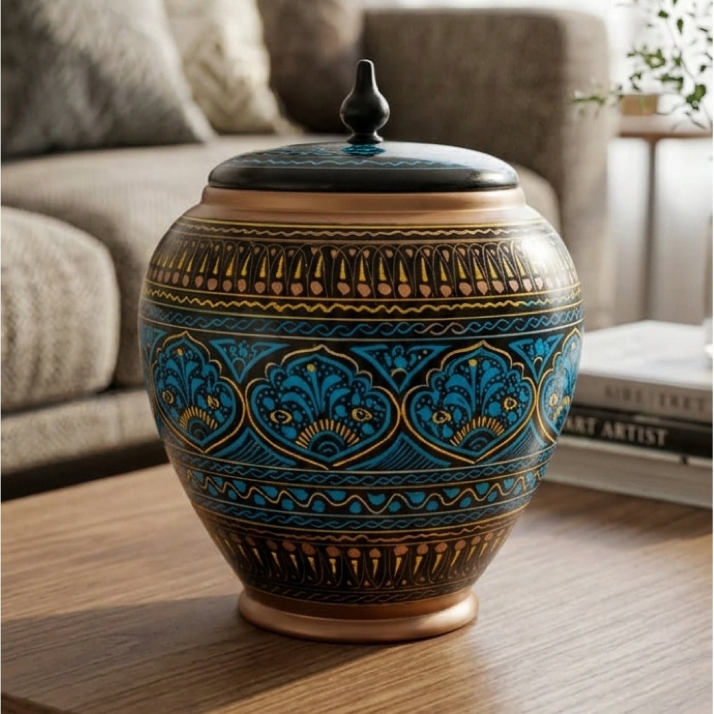 Wooden Candy Jar With Naqshi Work (6*10 Inches)