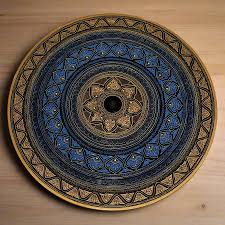 Royal blue Wooden handmade Naqshi Art Coffee table( 16*16),(18*18) inches