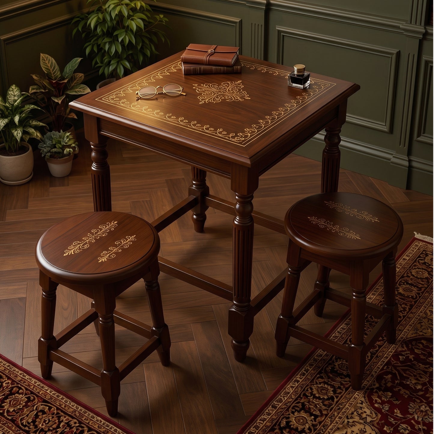 Table Chinyoti Table (Chinyoti Sheesham πͺ΅ )with Set of 3 tables 1 Main+2 Small