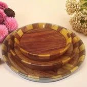 Wooden Plates Set 3 pieces(large 12" Medium 10" Small 8")