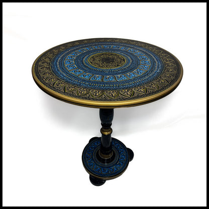 Royal Blue Naqshi Art Coffee Table (16" 16),(18*18) inches with candy jars 6" and 5" Inches set of 3 deal Set