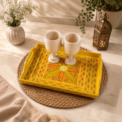 Handmade Wooden Truck Art Tray 16×10" – Colorful Traditional Pakistani Art Serving Tray