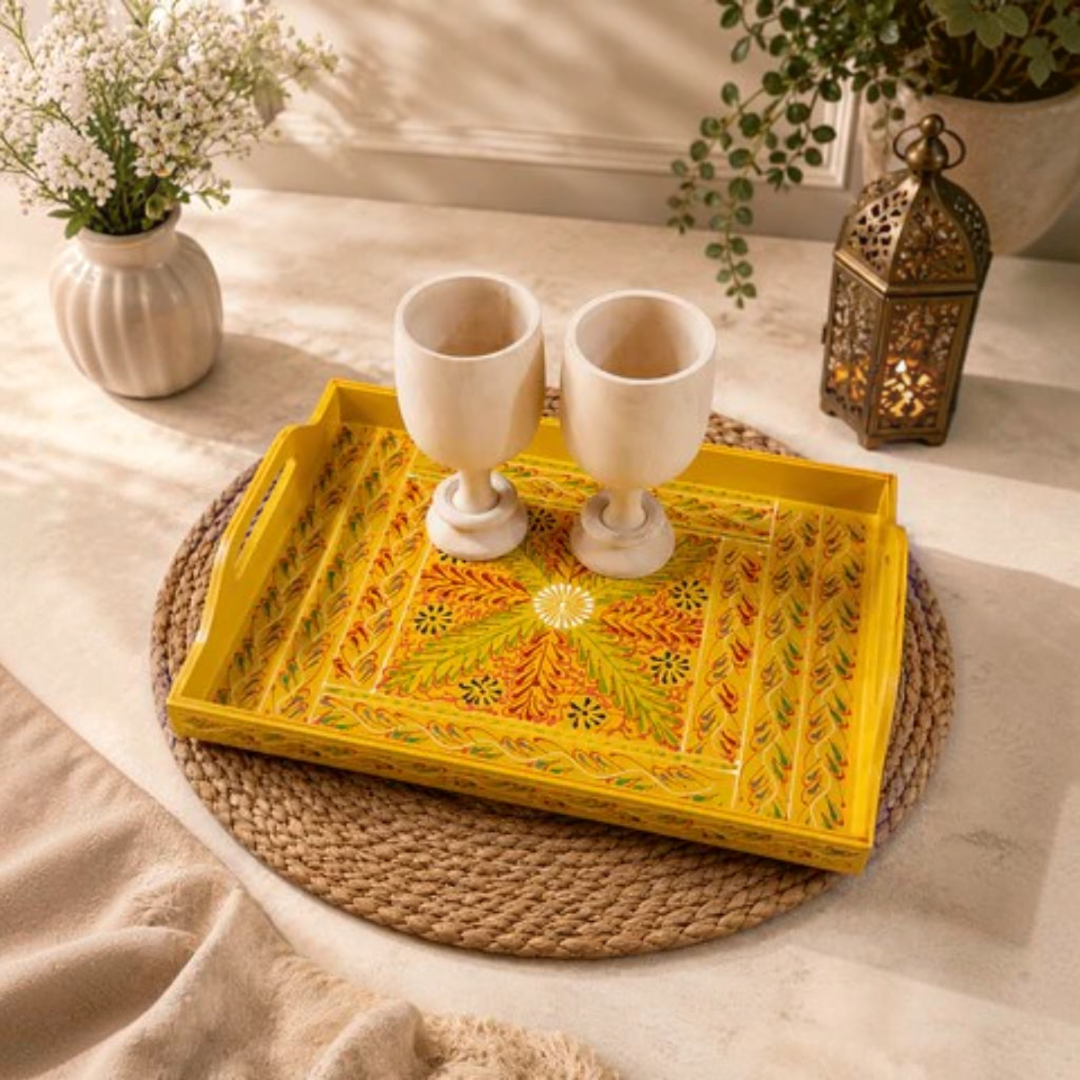 Handmade Wooden Truck Art Tray 16×10" – Colorful Traditional Pakistani Art Serving Tray