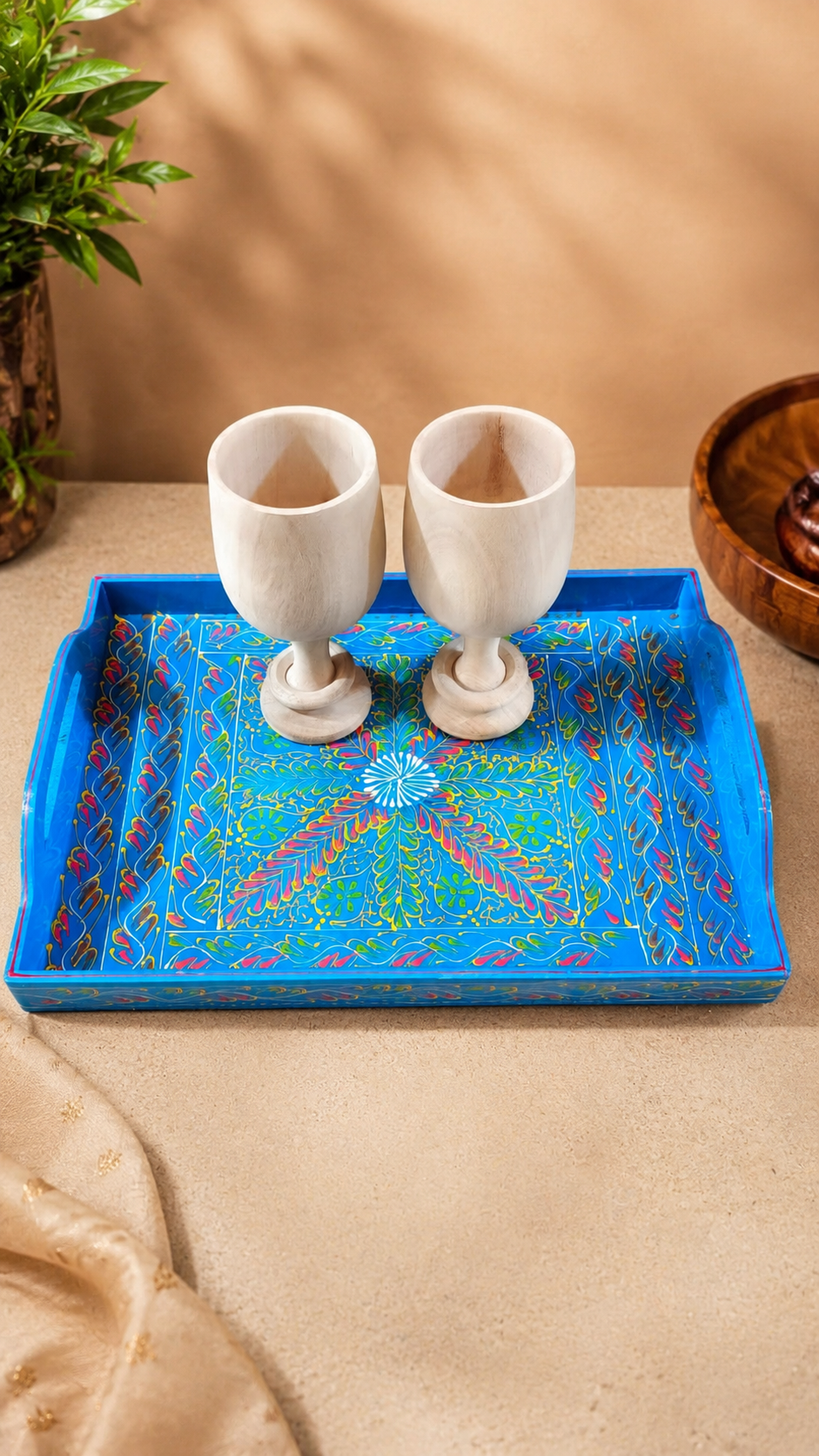 Handmade Wooden Truck Art Tray 16×10" – Colorful Traditional Pakistani Art Serving Tray