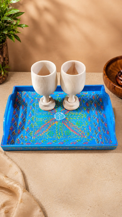 Handmade Wooden Truck Art Tray 16×10" – Colorful Traditional Pakistani Art Serving Tray