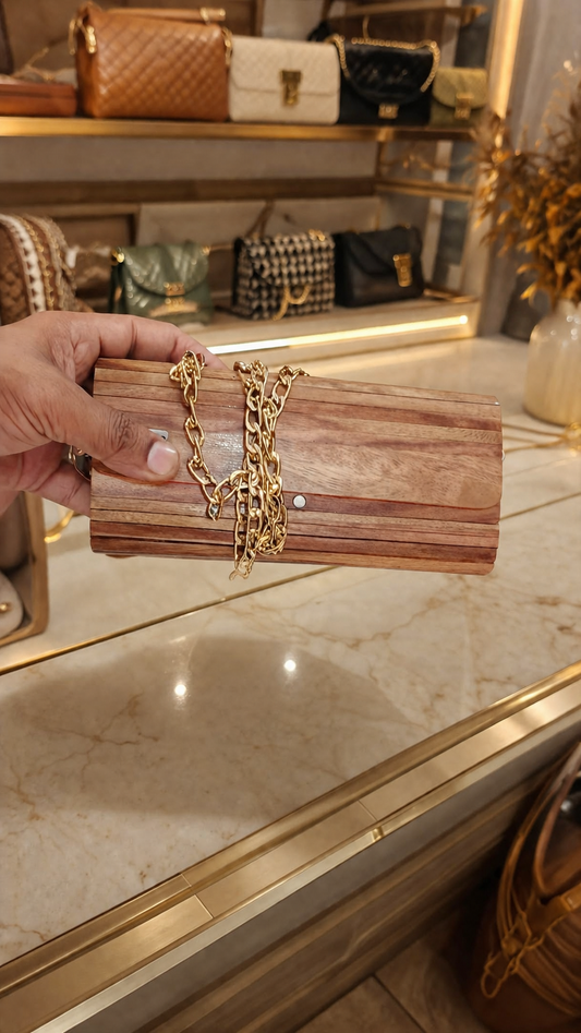 Exclusive Wooden Clutch Purse – Handcrafted Luxury for Stylish Women