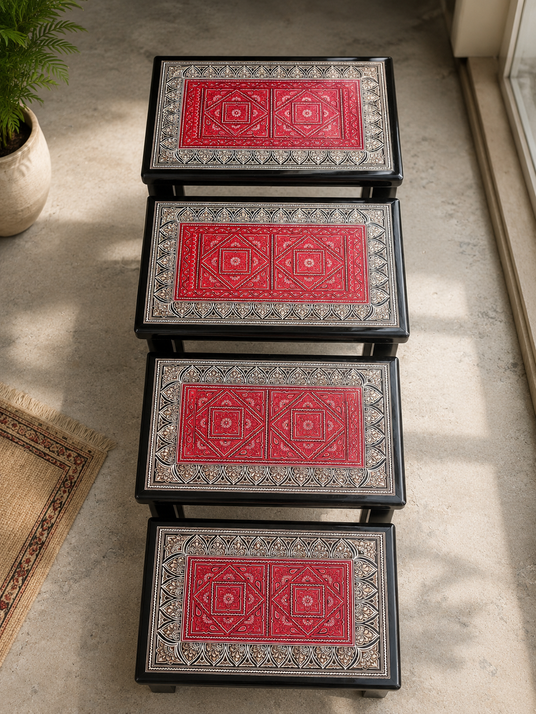 ❤️ Lovely Red Wooden Handmade Naqshi Art – Beautifully Presented for the First Time