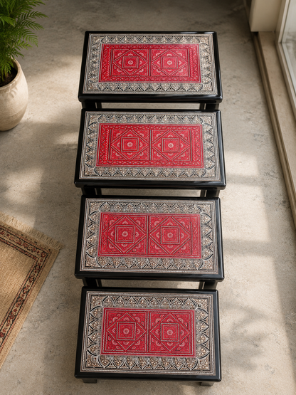 ❤️ Lovely Red Wooden Handmade Naqshi Art – Beautifully Presented for the First Time