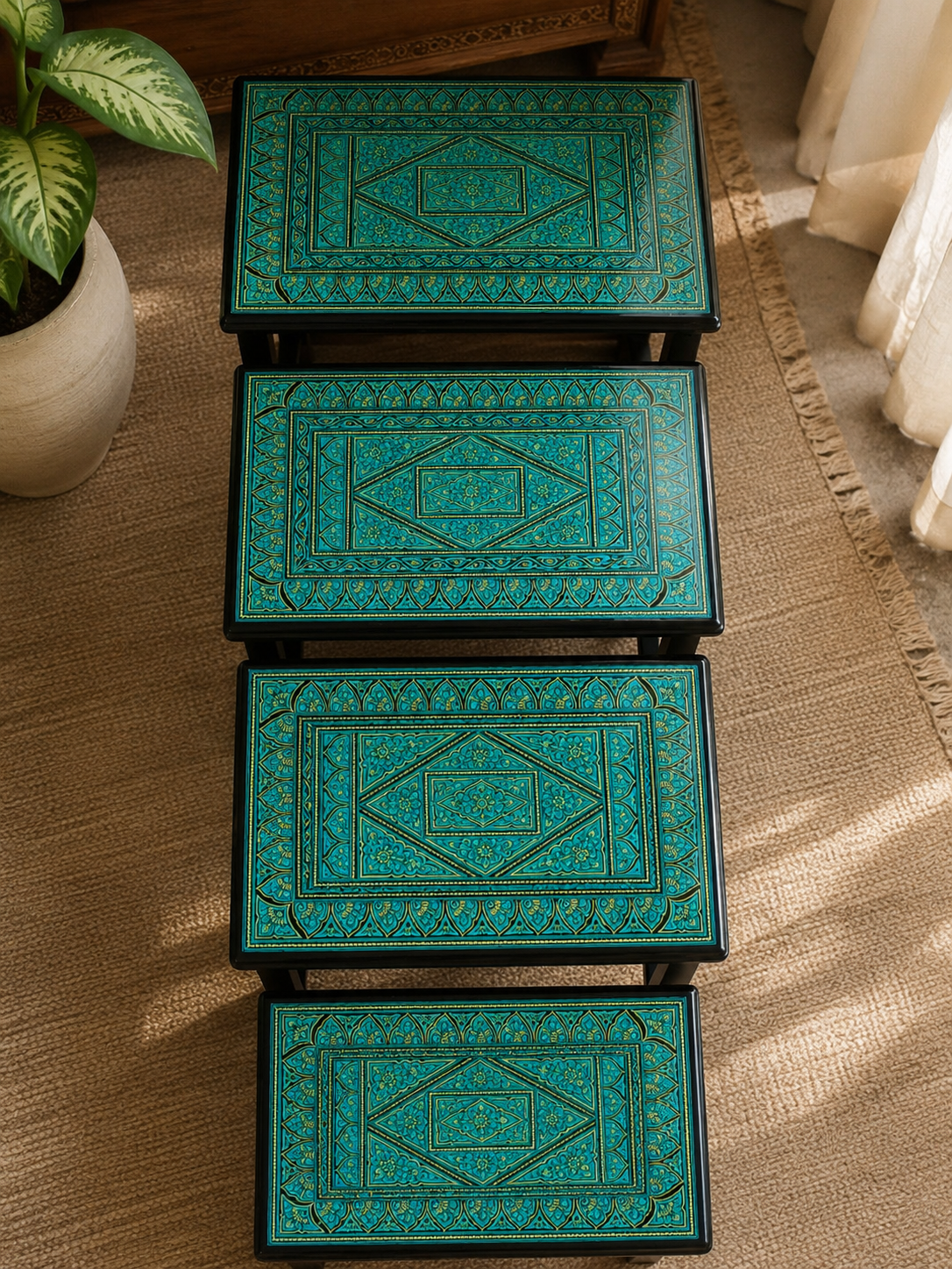 Lovely Green Wooden Handmade Naqshi Art – Beautifully Presented for the First Time