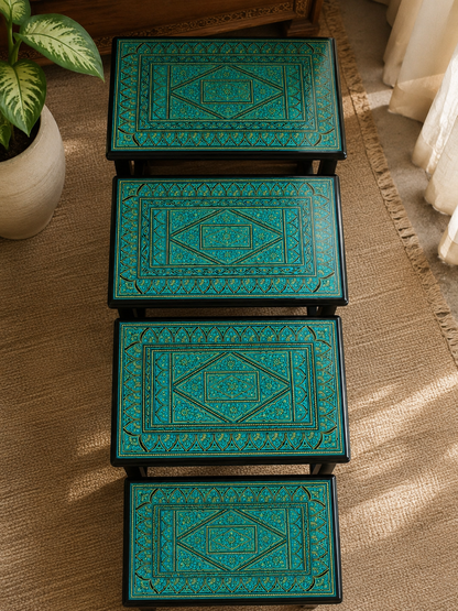 Lovely Green Wooden Handmade Naqshi Art – Beautifully Presented for the First Time