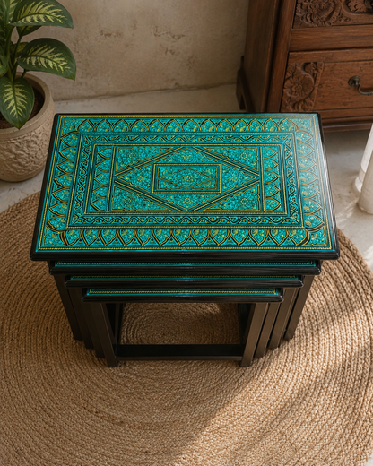 Lovely Green Wooden Handmade Naqshi Art – Beautifully Presented for the First Time