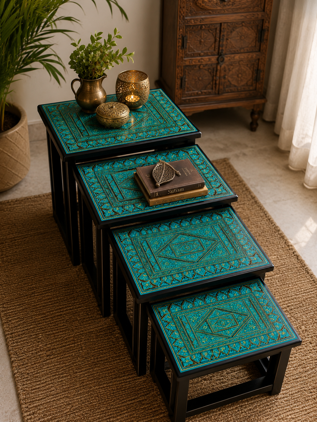 Lovely Green Wooden Handmade Naqshi Art – Beautifully Presented for the First Time