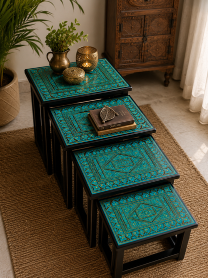 Lovely Green Wooden Handmade Naqshi Art – Beautifully Presented for the First Time