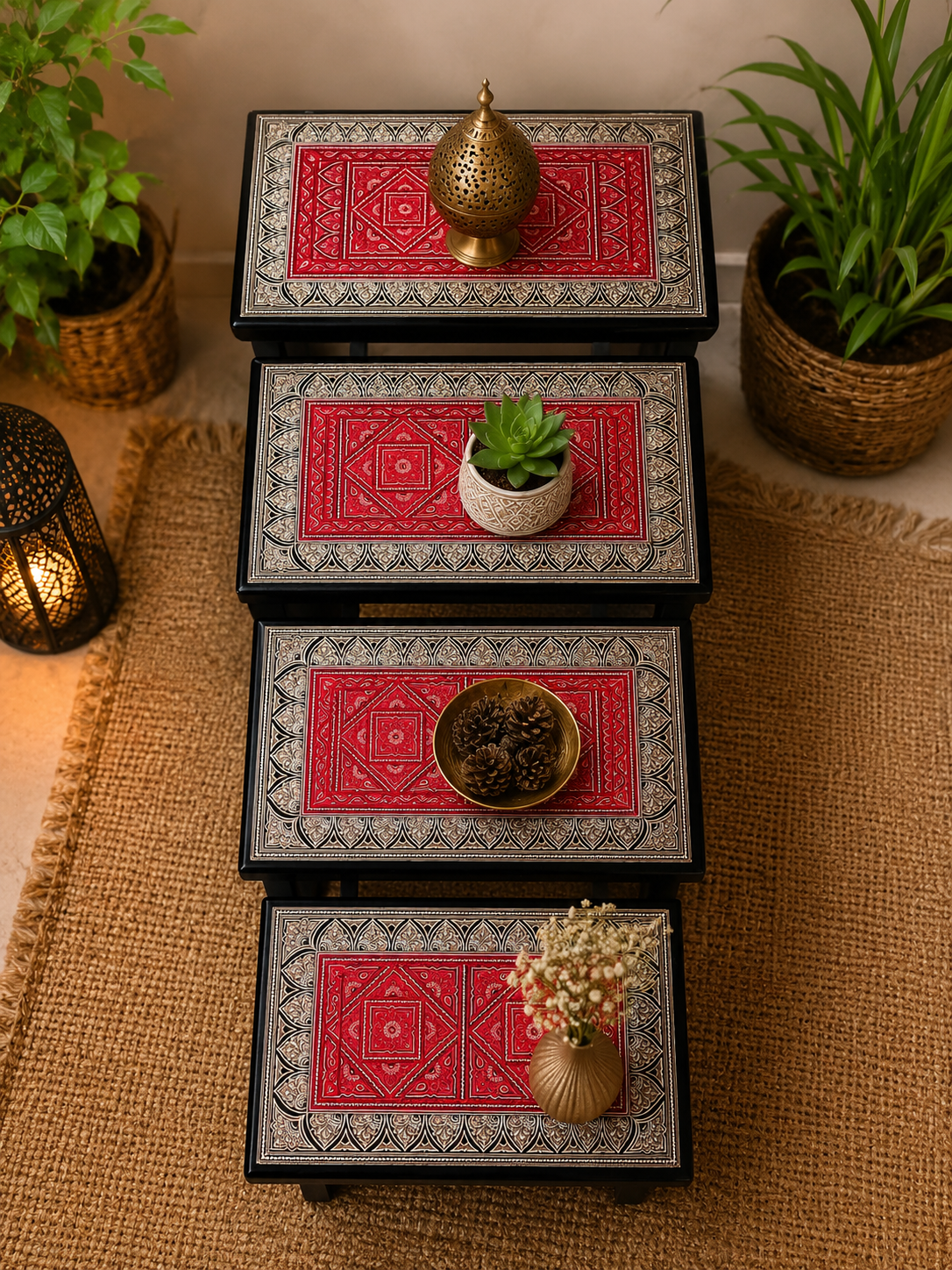 ❤️ Lovely Red Wooden Handmade Naqshi Art – Beautifully Presented for the First Time