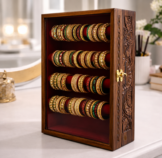 Bangle Box – Carving – Glass Top