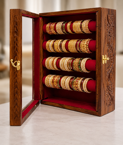 Bangle Box – Carving – Glass Top