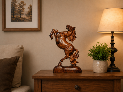 Elegant Pure Sheesham Wood Handmade Antique Horse for Home & Office Décor
