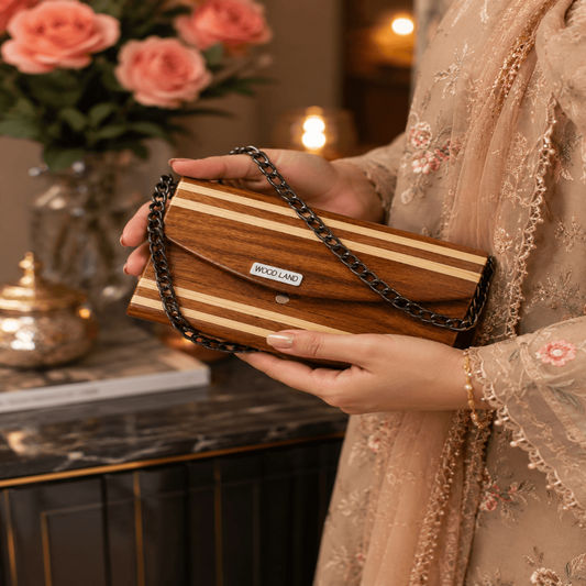 Exclusive Wooden Clutch Purse – Handcrafted Luxury for Stylish Women
