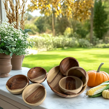 Wooden Bowl Set Of 7 pieces