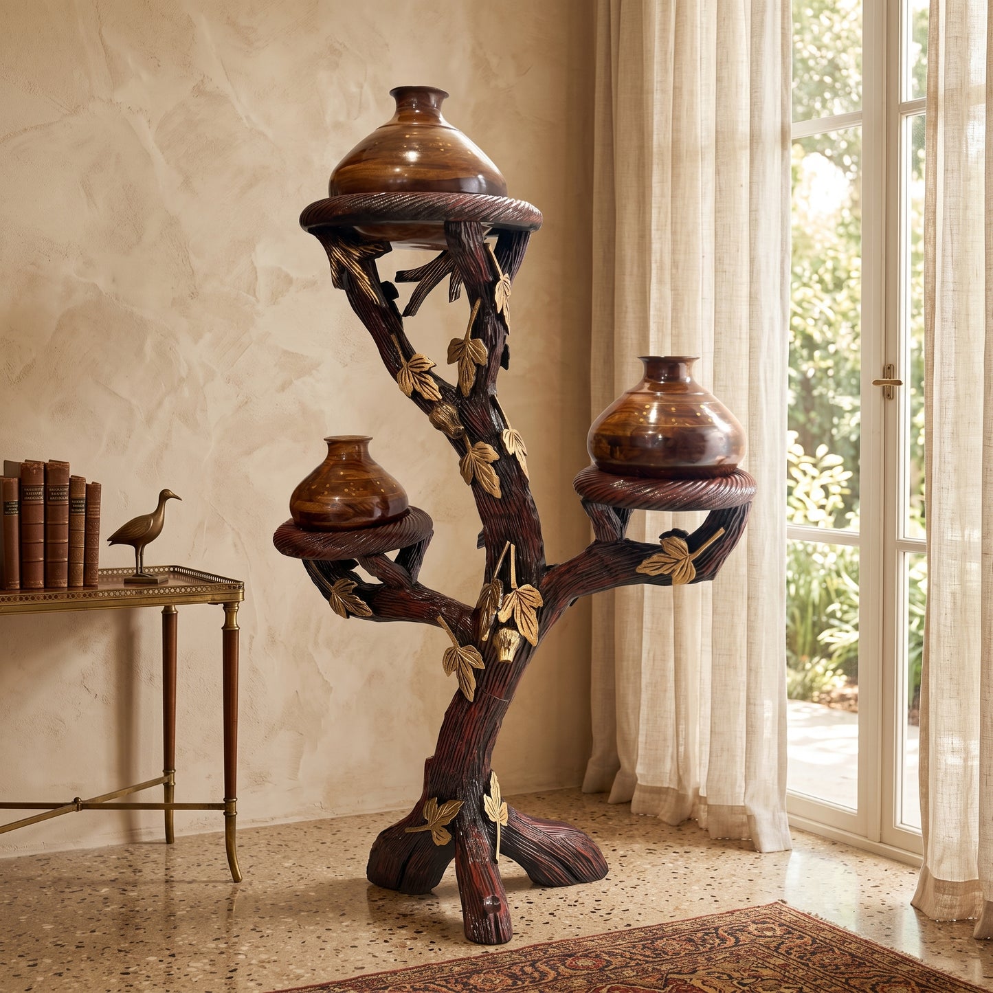 Premium Wooden Flower Stand – 4 Feet