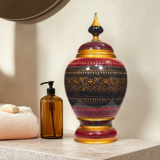 Lacquer Art-Candy Jar large size( 15 Inches)