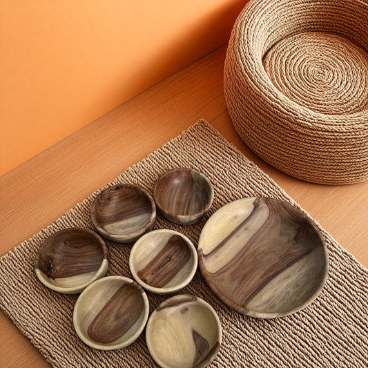 Wooden Bowl Set Of 7 pieces