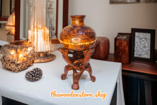 Decor Matka Made With Pure sheesham Wood( Size 24 Inches)