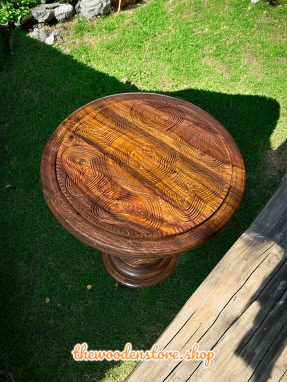 Sheesham Wooden Handmade Dryfruit Basket With Stand 16 Inches Hieght