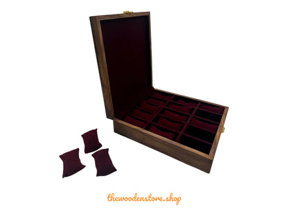Wooden Watch Box ( 15 Portion ) With solid Cover Handmade product