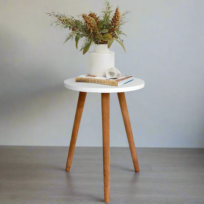 Side Table-Wooden Table-Coffee Table (Folding table with screwable legs)Round Shape