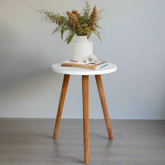 Side Table-Wooden Table-Coffee Table (Folding table with screwable legs)Round Shape