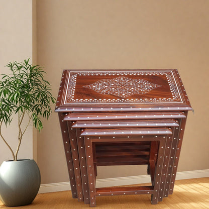 Table Nest Set 4 Pcs Inlay Work With plastic Work